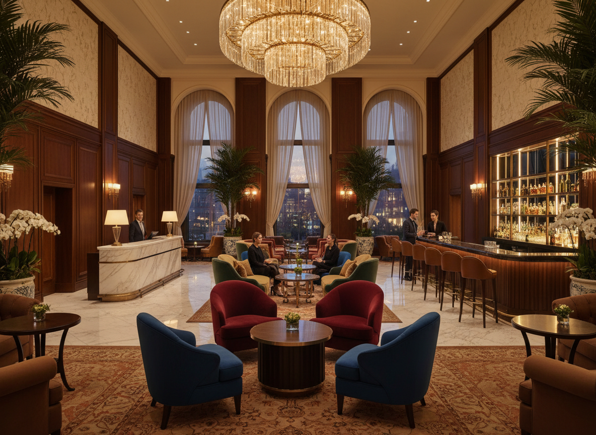 Hotel lobby or upscale restaurant interior
